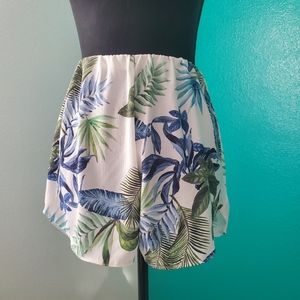 BOOHOO Floral Shorts Black (Blue/Green)